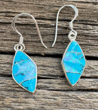 Sterling Silver Set Turquoise and Opal Inlay Pendant and Earrings STSPE001