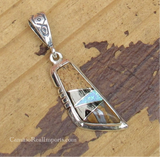 Sterling Silver Black Onyx, Onyx, and Opal Pendant STSP0042