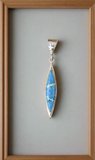 Sterling Silver Denim Lapis and Opal Inlay Pendant STSP0051