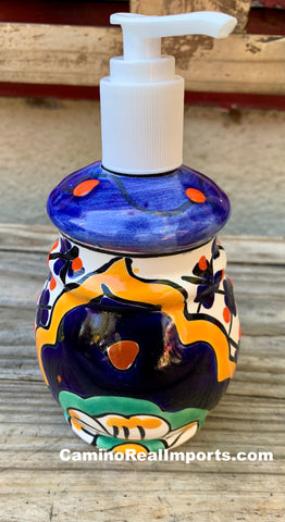 Mexican Talavera Lotion or Soap Dispenser TD023