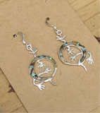 Sterling Silver Onyx and Opal Inlay Lizard Earrings STER032