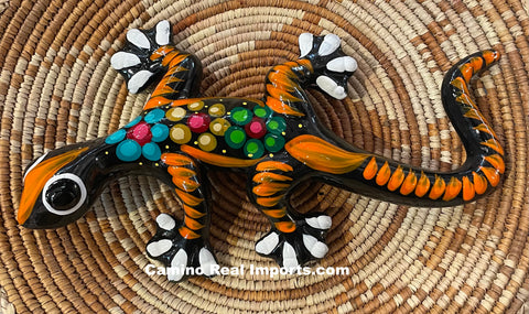 Hand Painted Clay Gecko Lizard GGLL028