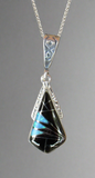 Sterling Silver Black Onyx and Opal Pendant STSP0029
