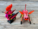 Set of 2 Mexican Alebrije Pig and Chicken ST2ABJ004