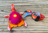 Set of 2 Mexican Alebrije turtle and Fish ST2ABJ003