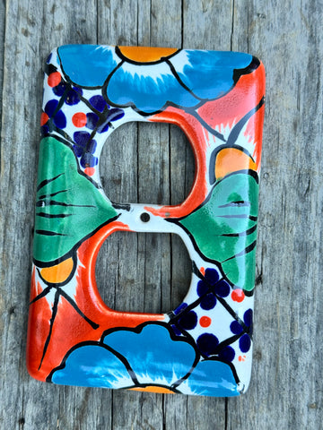 MEXICAN TALAVERA POTTERY OUTLET SWITCH PLATE TDSP011