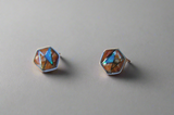Sterling Silver Post Multi-stone Inlay Earrings PSMSER003