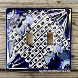 Talavera Pottery Double Toggle Switch Plate TTSPDB021