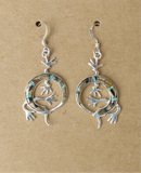 Sterling Silver Onyx and Opal Inlay Lizard Earrings STER032