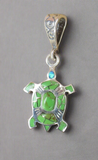 Sterling Silver Gaspite and Opal Turtle Pendant STSP0038