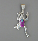 Sterling Silver Sugilite and Opal Inlay Frog Pendant STSP0050