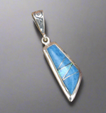 Sterling Silver Denim lapis and Opal Pendant STSP0037
