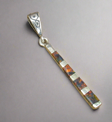 Sterling Silver Opal Inlay Pendant STSP0055