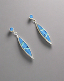 Sterling Silver Denim Lapis and Opal Inlay Post Earrings STER038