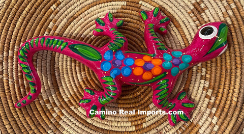 Hand Painted Clay Gecko Lizard GGLL024