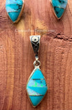 Sterling Silver Set Turquoise and Opal Inlay Pendant and Earrings STSPE001