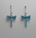 Sterling Silver Turquoise and Opal Inlay Earrings STER022