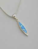 Sterling Silver Denim Lapis and Opal Inlay Pendant STSP0051