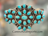 Turquoise Floral Sterling Silver Bracelet  TSC010BC