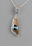 Sterling Silver Black Onyx, Onyx, and Opal Pendant STSP0042