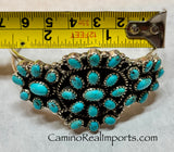 Turquoise Floral Sterling Silver Bracelet  TSC010BC