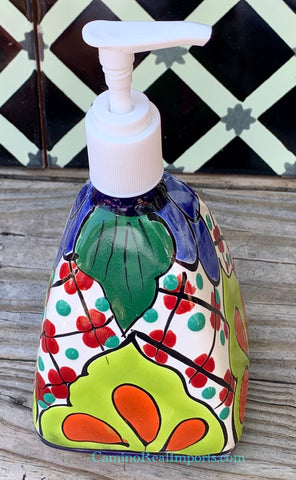 Mexican Talavera Lotion or Soap Dispenser TD009