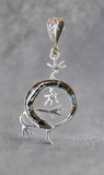 Sterling Silver Black Onyx and Opal Lizard Pendant STSP0039