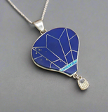 Sterling Silver Lapis Lazuli and Opal Inlay Hot Air Balloon Pendant STSP0052