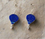 Sterling Silver Lapis Lazuli and Opal Inlay Balloon Earrings STER044