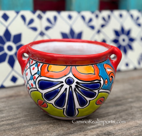 Talavera Flower Pot "Michoacana" Planter 5.5" TMPS5003