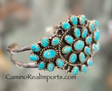 Turquoise Floral Sterling Silver Bracelet  TSC010BC