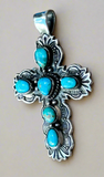 Sterling Silver Turquoise Cross Pendant SSPC2001