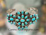 Turquoise Floral Sterling Silver Bracelet  TSC010BC