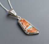 Sterling Silver Spiny Oyster and Opal Pendant STSP0040