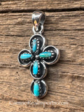 Turquoise Silver Cross Pendant TSC007