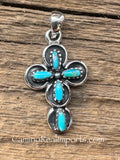 Turquoise Silver Cross Pendant TSC007