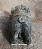 Concrete Cement Bulldog With River Rocks Garden Decor