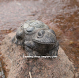 Concrete Cement frog With River Rocks Garden Decor
