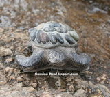 Concrete Cement Small Sea Turtle With River Rocks Garden Decor