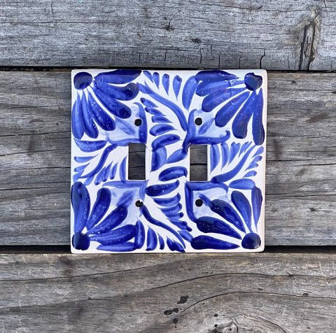 Talavera Pottery Double Toggle Switch Plate TTSPDB023