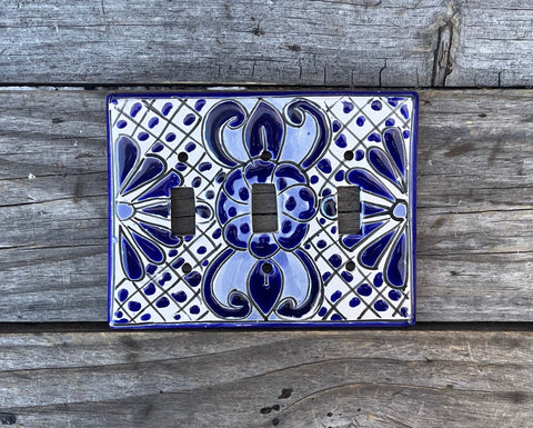 Talavera Pottery Triple Toggle Switch Plate T3TSP008