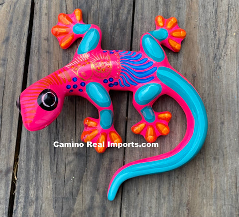Hand Painted Clay Gecko Lizard GGLL029