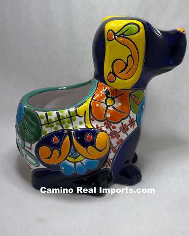 Talavera Dog Flower Pot Planter TDP020