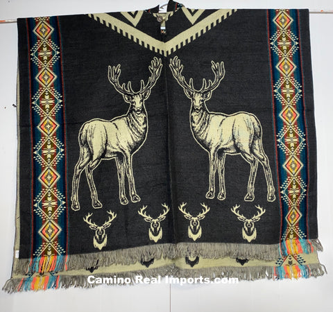 Hoodie Poncho Deer Serape Gaban GAE022