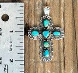 Sterling Silver Turquoise Cross Pendant SSPC2001