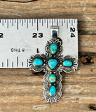 Sterling Silver Turquoise Cross Pendant SSPC2001