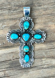 Sterling Silver Turquoise Cross Pendant SSPC2001