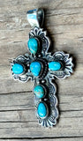 Sterling Silver Turquoise Cross Pendant SSPC2001