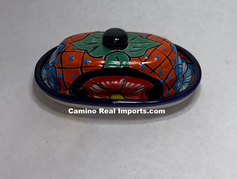 Talavera Pottery Butter Dish Hand Painted TBDMD021