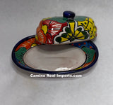 Talavera Pottery Butter Dish Hand Painted TBDMD022